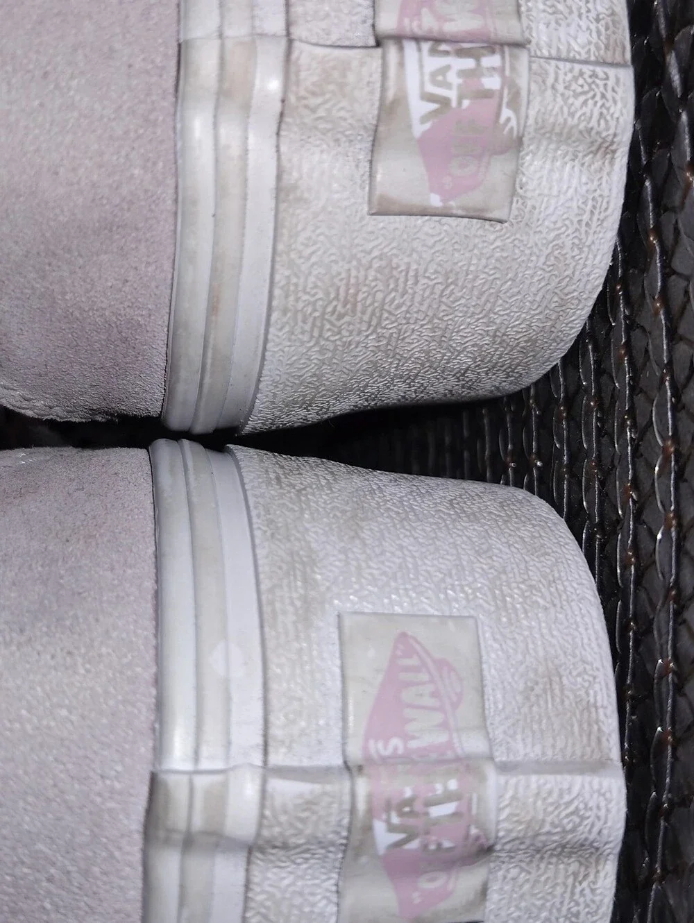 Vans Pink and White Classic Low-Top Lace-Up Wedges